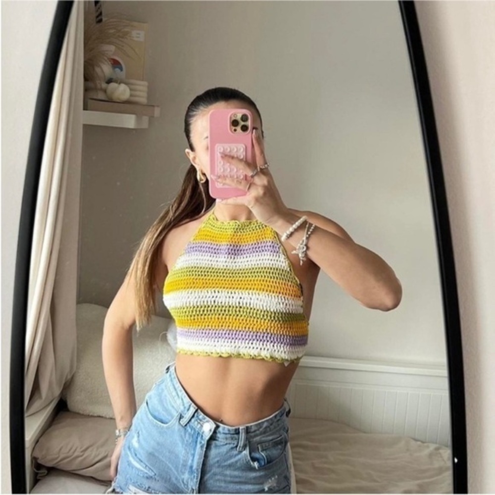Zara Striped Halter Knit Top